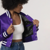 Purple Satin Crop Top Jacket