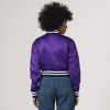 Purple Satin Crop Top Jacket