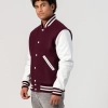 Maroon Wool Body & White Vinyl Sleeves Letterman Jacket