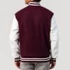 Maroon Wool Body & White Vinyl Sleeves Letterman Jacket