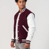 Maroon Wool Body & White Vinyl Sleeves Letterman Jacket