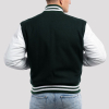 Dartmouth Green Wool Body & White Faux Leather Sleeves Letterman Jacket