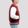 Cardinal Red Wool Body & White Faux Leather Sleeves Letterman Jacket