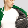 Kelly Green Wool Body & Bright White Faux Leather Sleeves Letterman Jacket