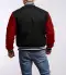 Black Wool Body & Scarlet Red Leather Letterman Jacket