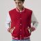Scarlet Red & White Lightweight Letterman Jacket