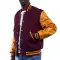 Maroon Wool Body & Bright Gold Leather Sleeves Letterman Jacket