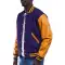Purple Wool Body & Bright Gold Leather Sleeves Letterman Jacket