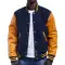 Royal Wool Body & Bright Gold Leather Sleeves Letterman Jacket