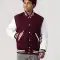 Maroon Wool Body & Bright White Leather Sleeves Letterman Jacket