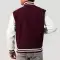 Maroon Wool Body & White Leather Sleeves Letterman Jacket With Zipper