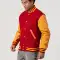 Scarlet Body & Bright Gold Leather Sleeves Letterman Jacket