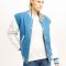 Newark Blue Wool Body & Bright White Leather Sleeves Letterman Jacket
