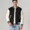 All-Wool Customizable Letterman Jacket in Black & White