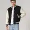 All-Wool Customizable Letterman Jacket in Black & White