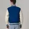 All-Wool Customizable Letterman Jacket in Bright Royal & White