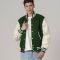 All-Wool Customizable Letterman Jacket in Kelly Green & White