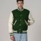 All-Wool Customizable Letterman Jacket in Kelly Green & White