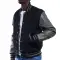 Black Wool Body & Grey Leather Sleeves Letterman Jacket