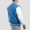 Newark Blue Wool Body & Bright White Leather Sleeves Letterman Jacket