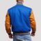 Bright Royal Wool Body & Old Gold Leather Sleeves Letterman Jacket