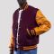 Maroon Wool Body & Bright Gold Leather Sleeves Letterman Jacket