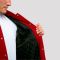 Scarlet Wool Body & Black Leather Sleeves Letterman Coat