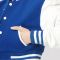 Bright Royal Blue & White Letterman Crop Top Jacket