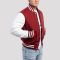 Cardinal Red Wool Body & Bright White Leather Sleeves Letterman Jacket