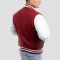 Cardinal Red Wool Body & Bright White Leather Sleeves Letterman Jacket