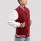 Cardinal Red Wool Body & Bright White Leather Sleeves Letterman Jacket