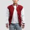 Cardinal Red Wool Body & Bright White Leather Sleeves Letterman Jacket