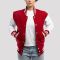 JB Cardinal Red Wool Body & Bright White Leather Sleeves Letterman Jacket