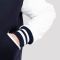 Navy Blue Wool Body & White Leather Sleeves Letterman Jacket
