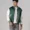 Kelly Green Satin Jacket With White Sleeves