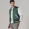 Kelly Green Satin Jacket With White Sleeves