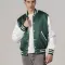 Kelly Green Satin Jacket With White Sleeves