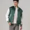 Kelly Green Satin Jacket With White Sleeves