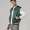 Kelly Green Satin Jacket With White Sleeves