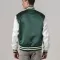 Kelly Green Satin Jacket With White Sleeves