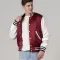 Maroon Satin Jacket With White Sleeves