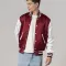 Maroon Satin Jacket With White Sleeves