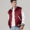 Maroon Satin Jacket With White Sleeves