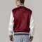 Maroon Satin Jacket With White Sleeves