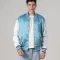 Newark Blue Satin Jacket With White Sleeves