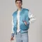 Newark Blue Satin Jacket With White Sleeves