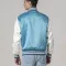 Newark Blue Satin Jacket With White Sleeves