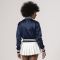 Navy Blue Satin Crop Top Jacket