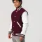 Maroon Wool Body & White Faux Leather Sleeves Letterman Jacket