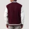 Maroon Wool Body & White Faux Leather Sleeves Letterman Jacket